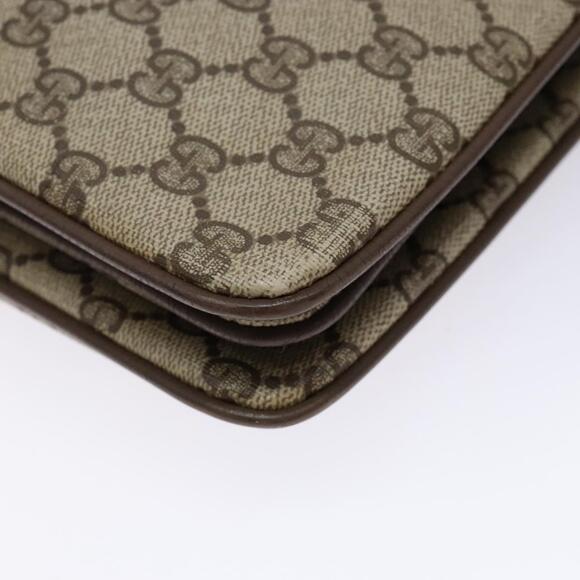 GUCCI GG Supreme Web Sherry Line Shoulder Bag Pvc Beige Gold Red - Picture 13 of 16